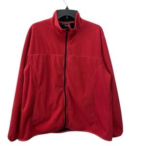 Lands' End Women XL 18-20 Magenta Fleece Jacket Full Zip Cozy Outdoor